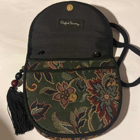 RAFEAL SANCHEZ Botanical Leaves Textured Vintage Shoulder /Cross Body Handbag - Picture 15 of 16